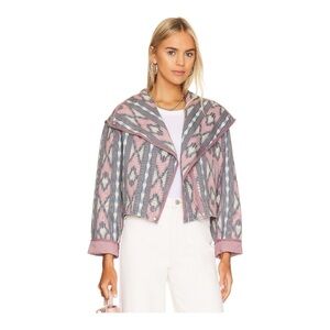 NWT BLANK NYC Quilted Cropped Jacket In Color Way Open Skies Size L